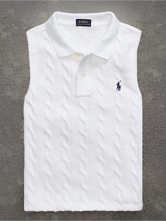 Polo Ralph Lauren Tops - Polo Ralph Lauren Cable Knit Sleeveless Polo Shirt